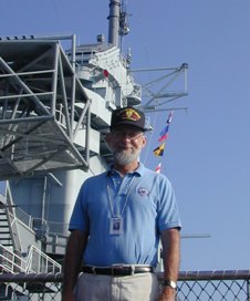 Dr. "Chip" Biernbaum on the USS Yorktown, CV-10.