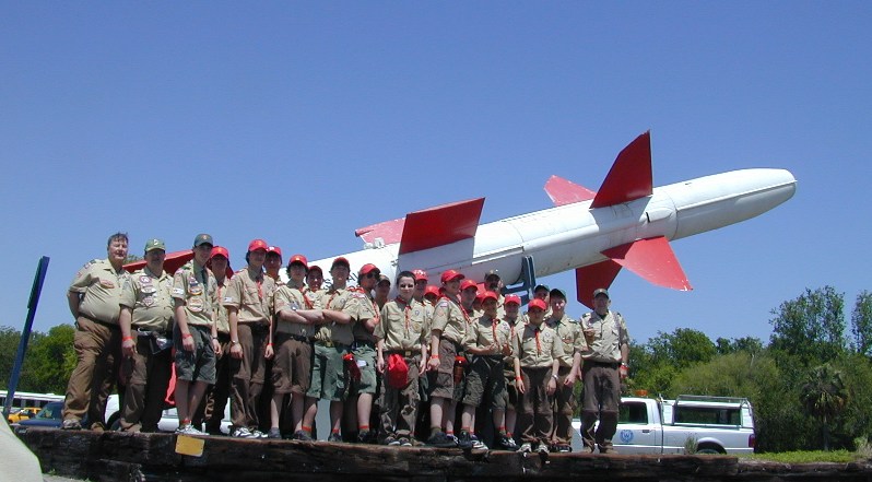 Troop 9, Worcester, MA, in front of a TALOS surface to air missile.
