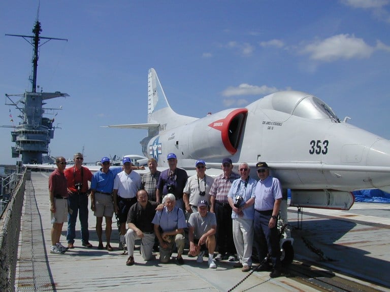 VA-72 reunion group onboard Yorktown, CV-10.