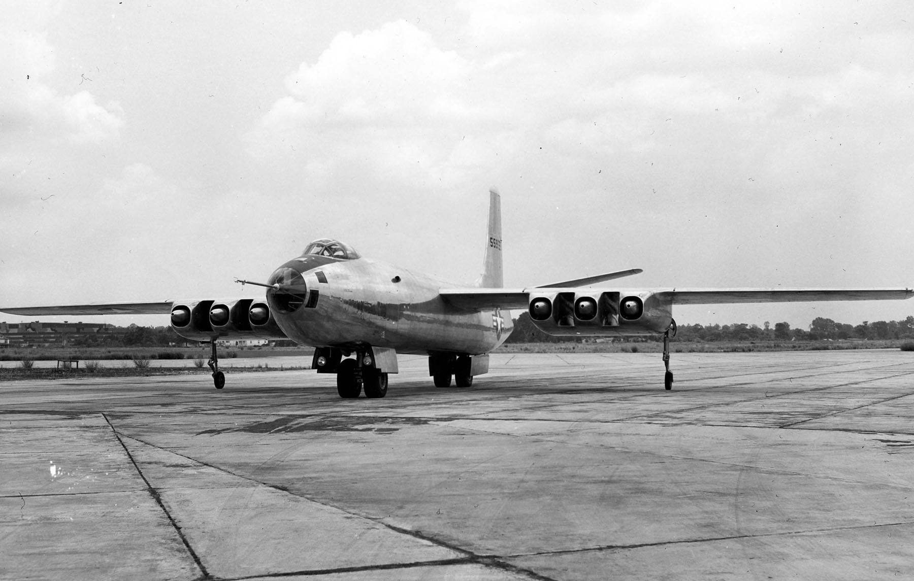 Martin XB-48. Note the cooling air tunnels between to engine nacelles. (U.S. Air Force photo)