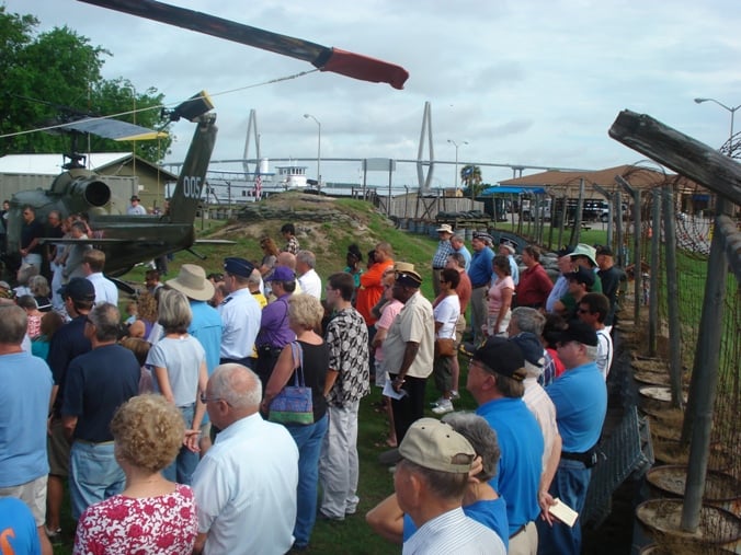 MemDay1 Crowd assembles in the Vietnam support base at Patriots Point.