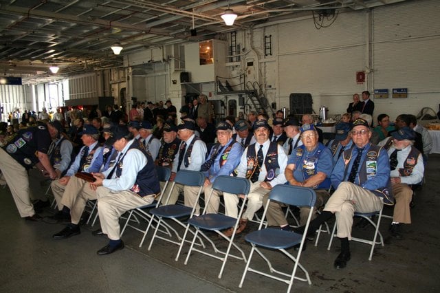 Submarine veterans, family and guests assembled for Don's service on 20 April 2009.