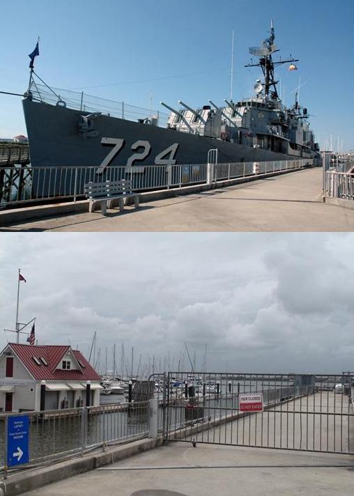 bef-aft2 Laffey at the pier and departed...a different sight....
