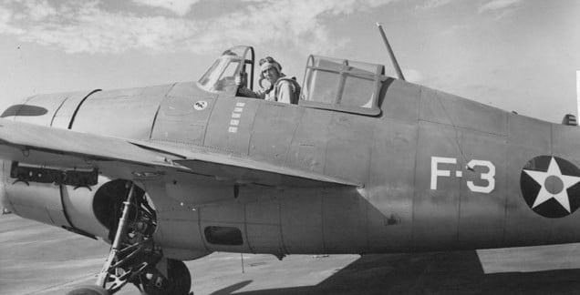 Lt. Butch O'Hare in his VF-3 F-4F-3A Wildcat.
