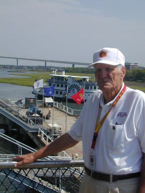 jm Jim Morrow, volunteer extraordinaire onboard USS Yorktown at Patriots Point.