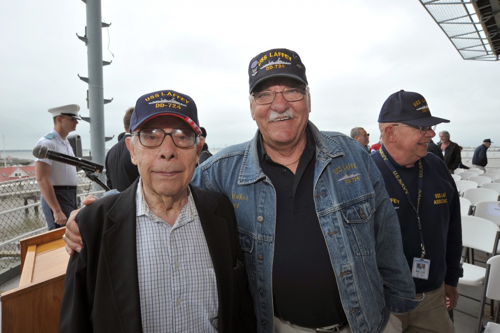 Brothers of the USS Laffey who served years apart, Arnold Goldberger (left) and Sonny Walker
