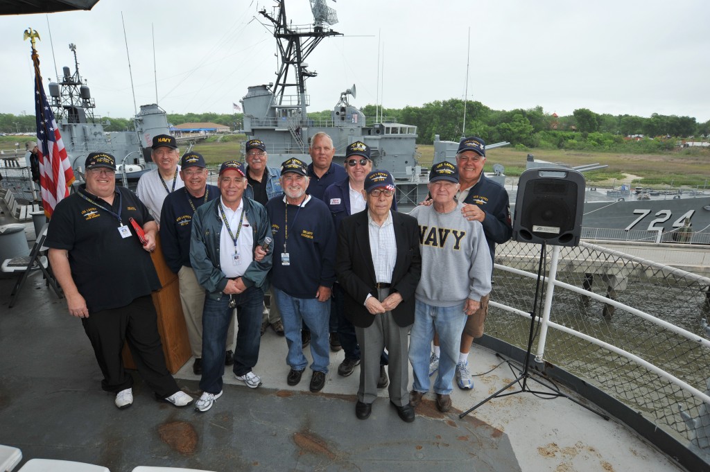 Veterans of the USS Laffey came to the memorial to remember the 32 sailors who died on their ship during a kamikaze attack