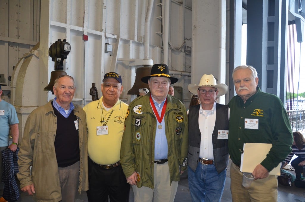Medal of Honor recipient retired Col. Walter J. "Joe" Marm, Jr. (left) stood alongside some of his brothers of the 7th Cavalry prior to the event