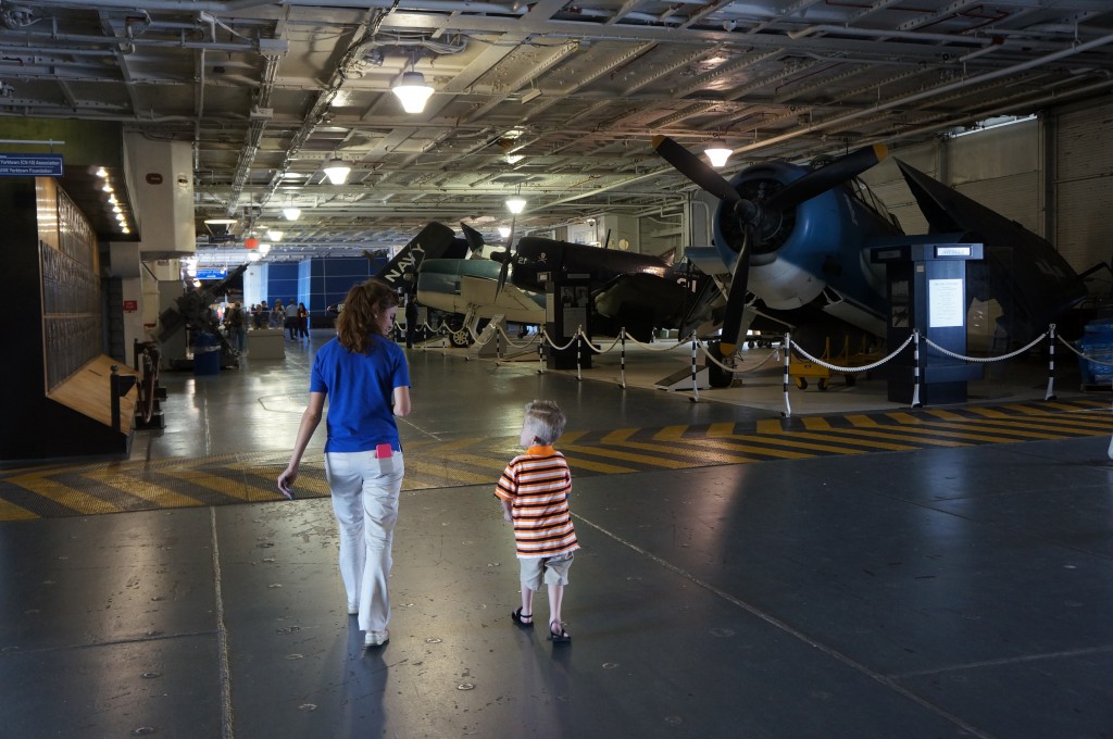 Hunter checked out some of the WWII planes with his personal tour guide Julianna Stasio