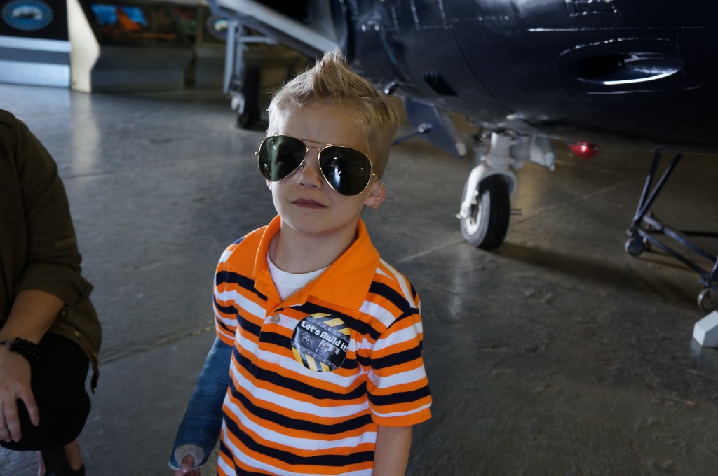 After checking out so many planes, Hunter was feeling like a top gun