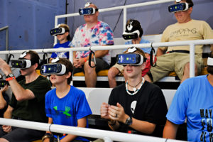 Students journey to the "Planet X" during the new Virtual Reality Space Mission at Patriots Point
