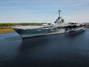 The USS Yorktown on Charleston Harbor