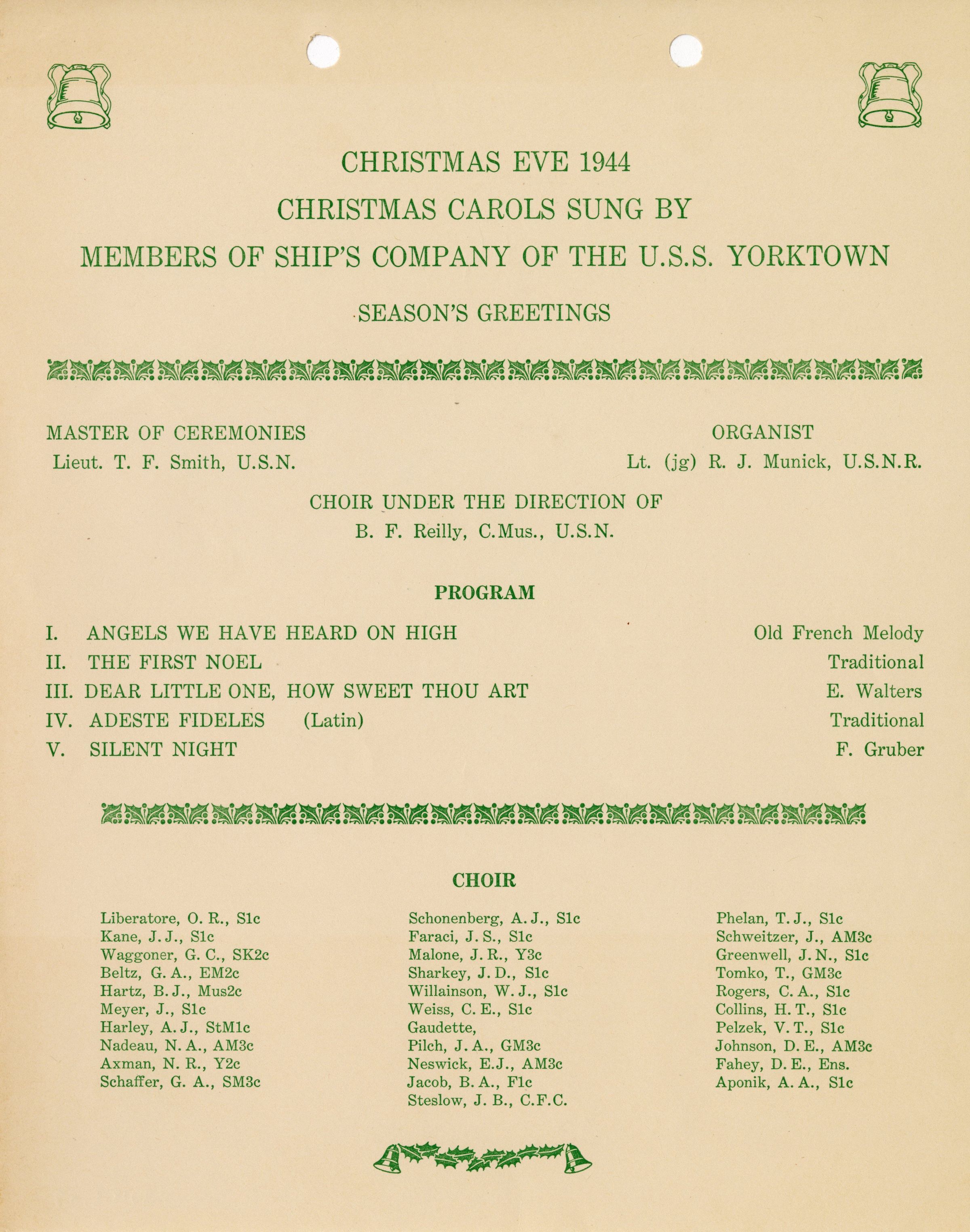 Primary Image of USS Yorktown Christmas Eve Celebration Program