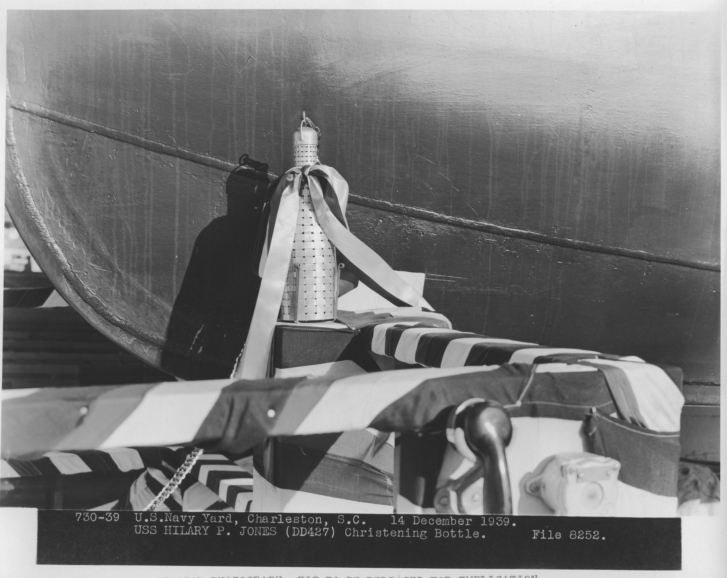 Primary Image of USS Hillary P. Jones (DD-427) Christening Bottle
