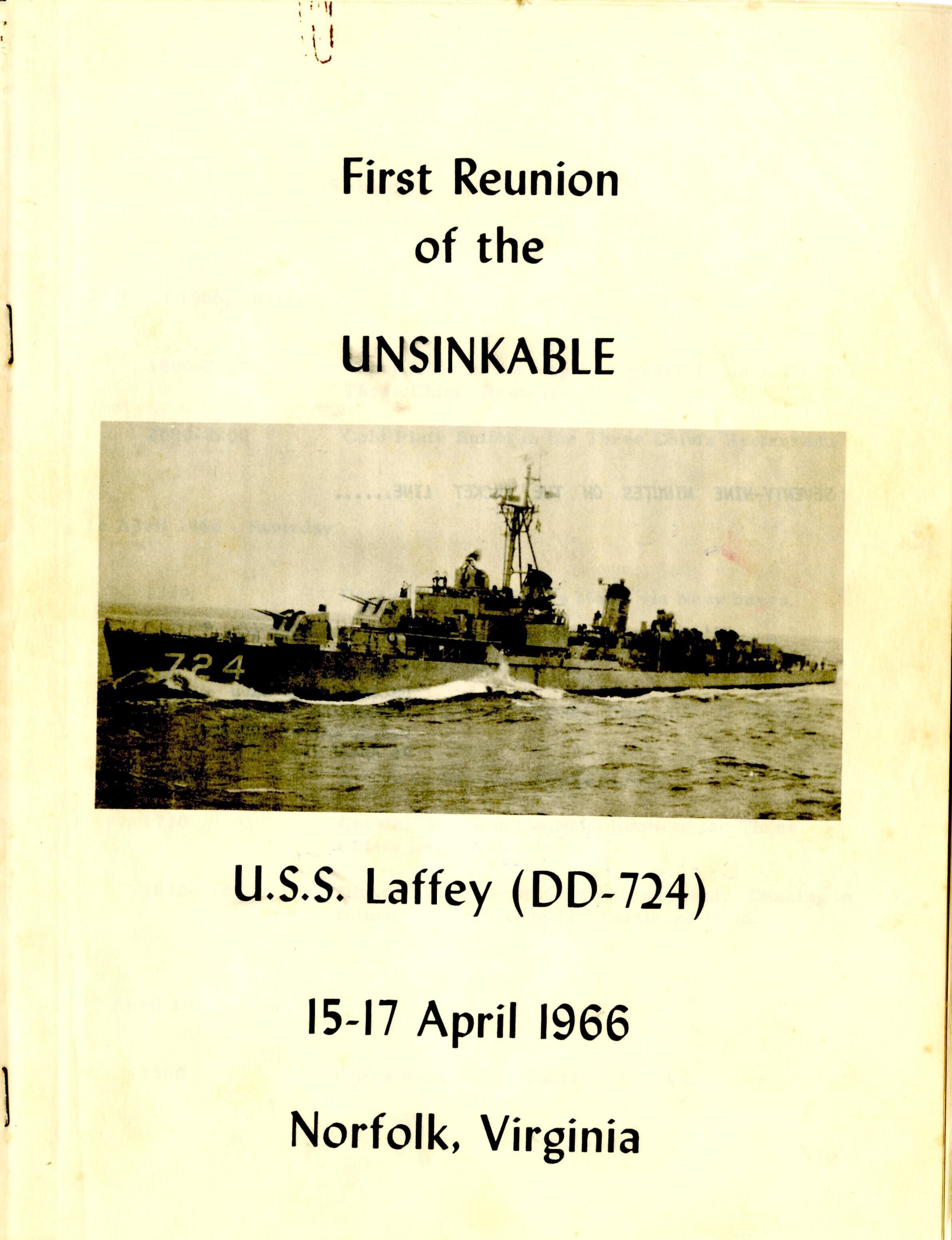 Primary Image of First Reunion Program of the USS Laffey Association