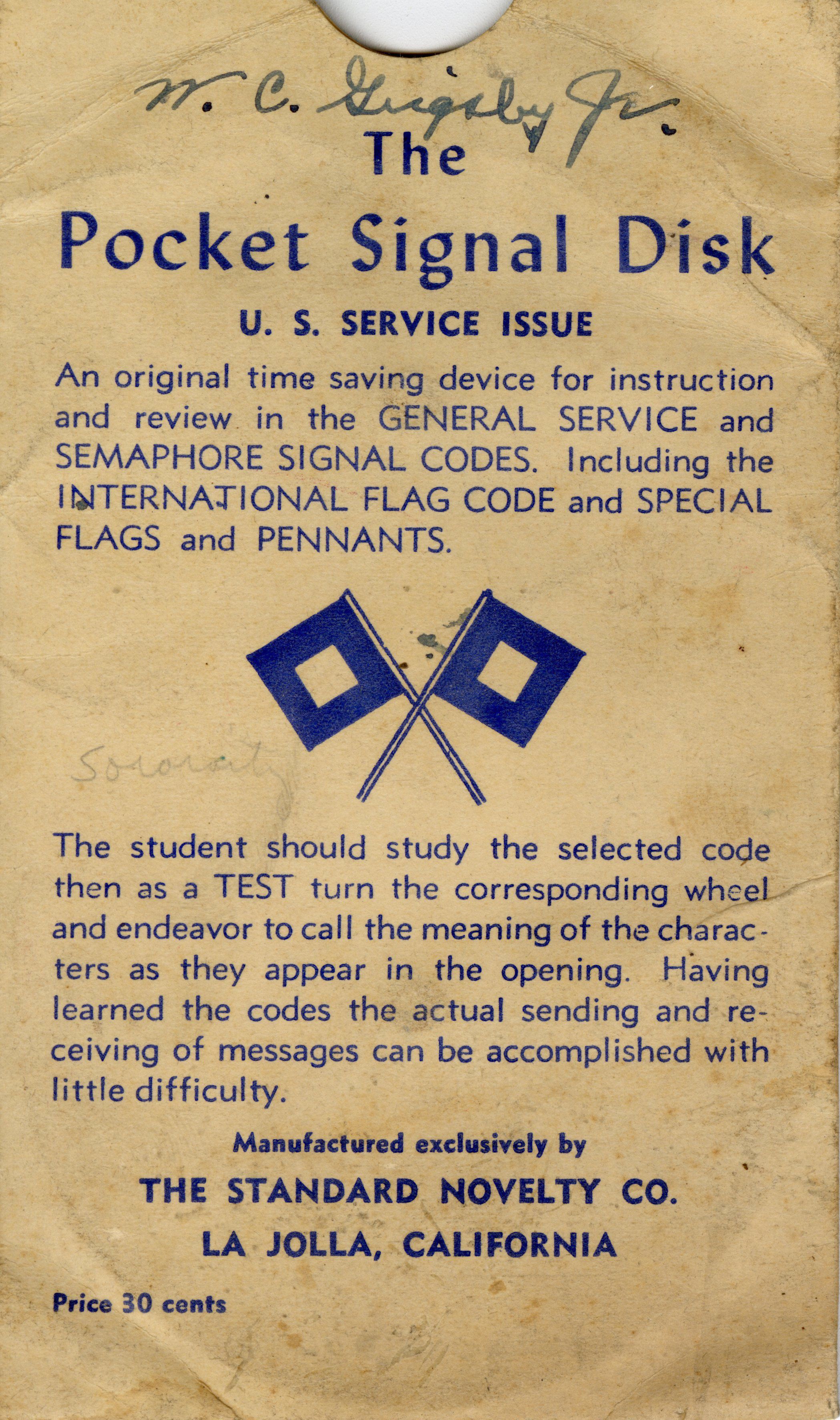 Pocket Signal Disk | Patriots Point Naval & Maritime Museum