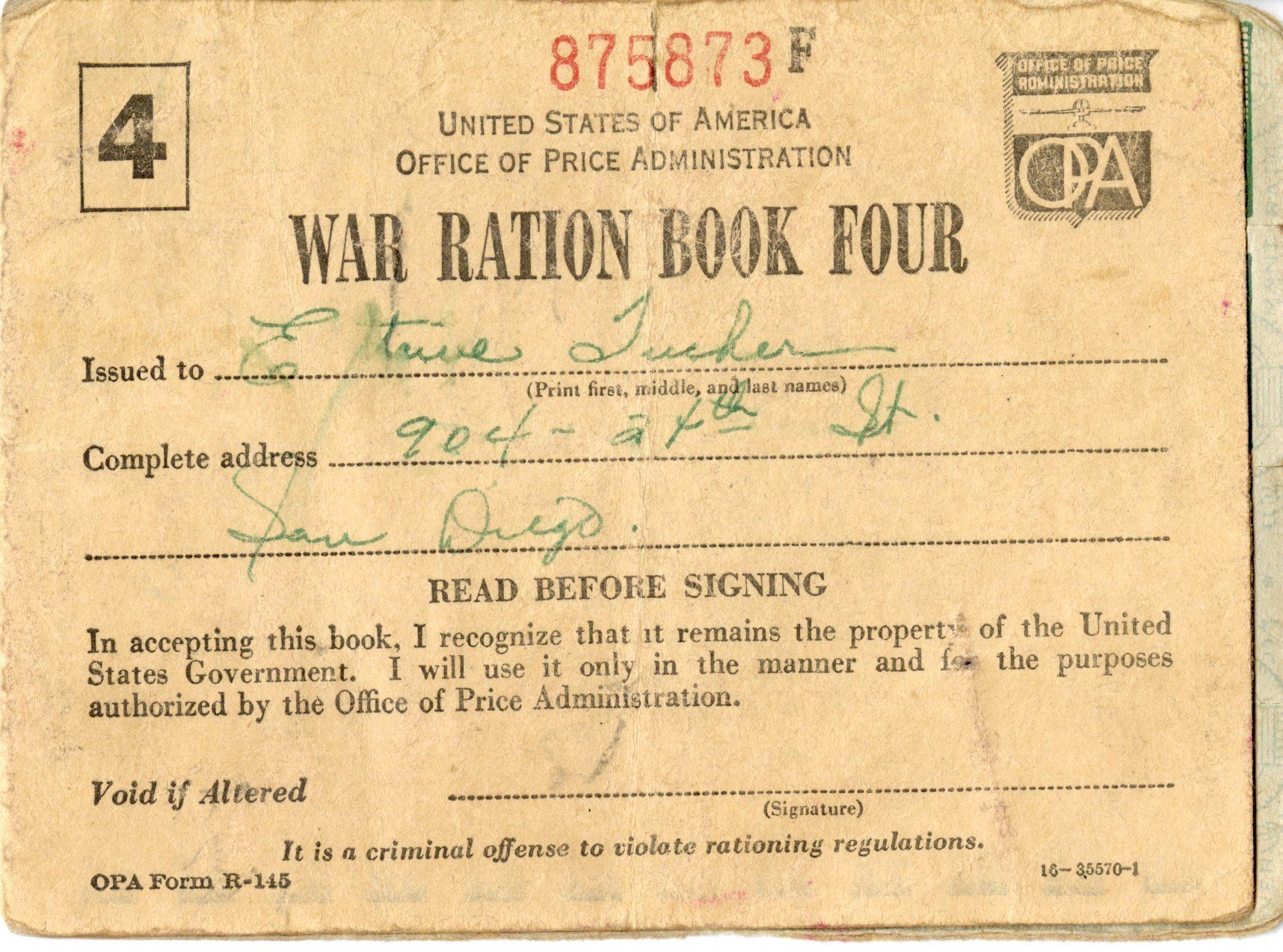 Primary Image of War Ration Coupon Book