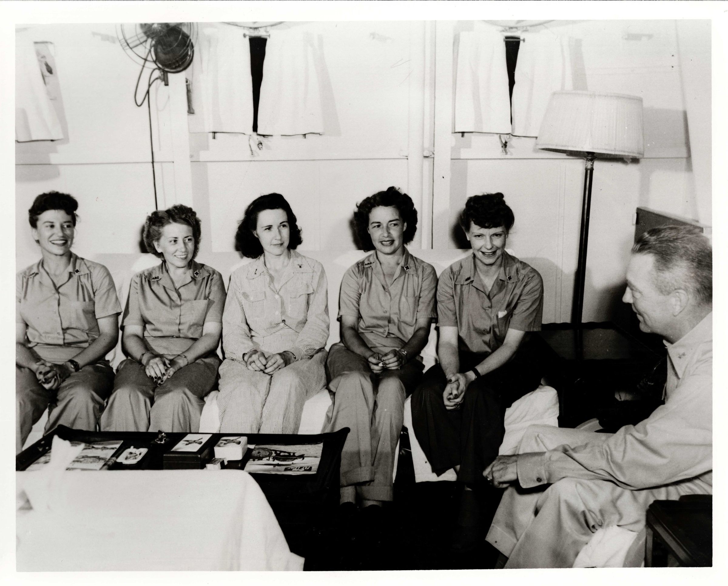 Primary Image of Nurses in the Admiral's Cabin of the USS Yorktown