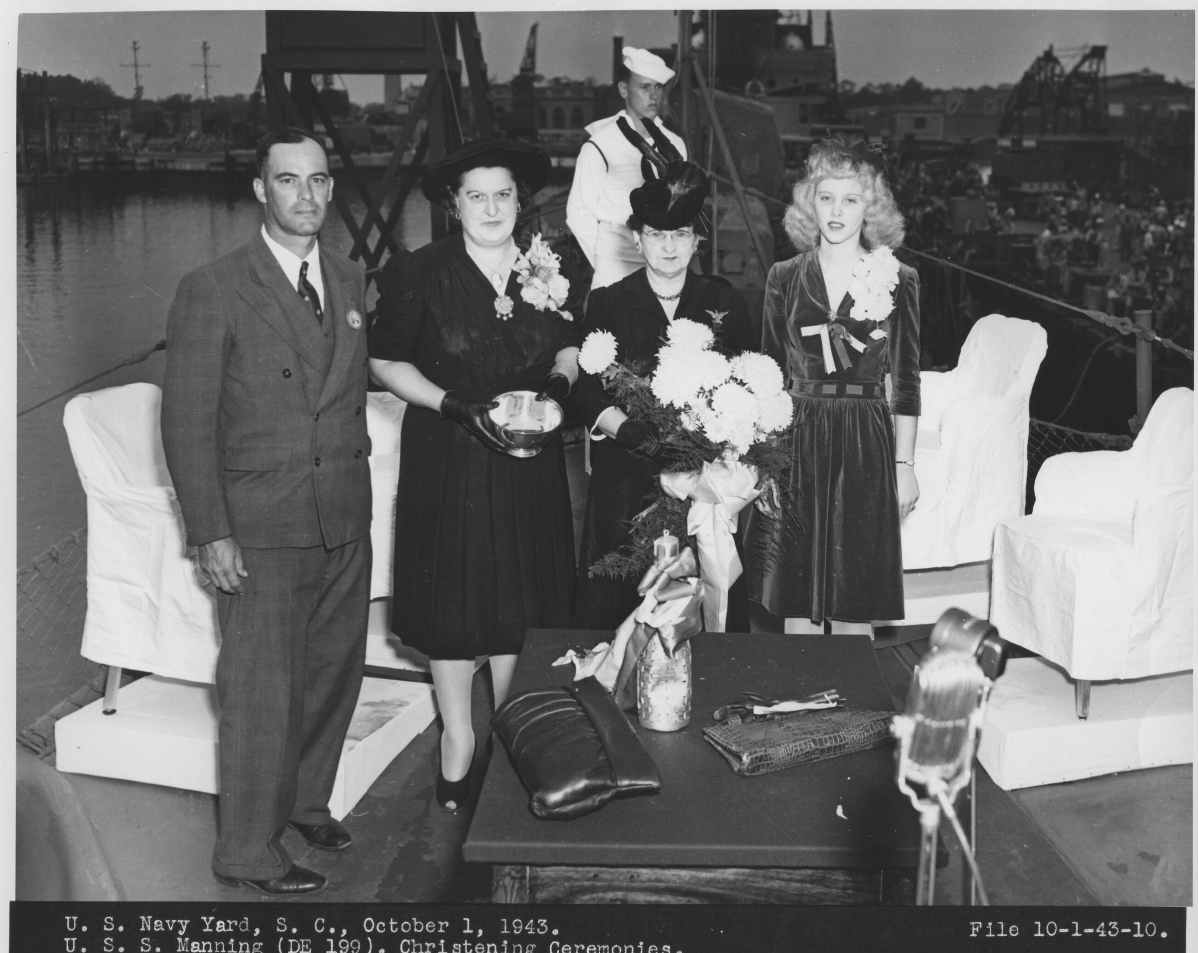Primary Image of USS Manning (DE-199) Christening