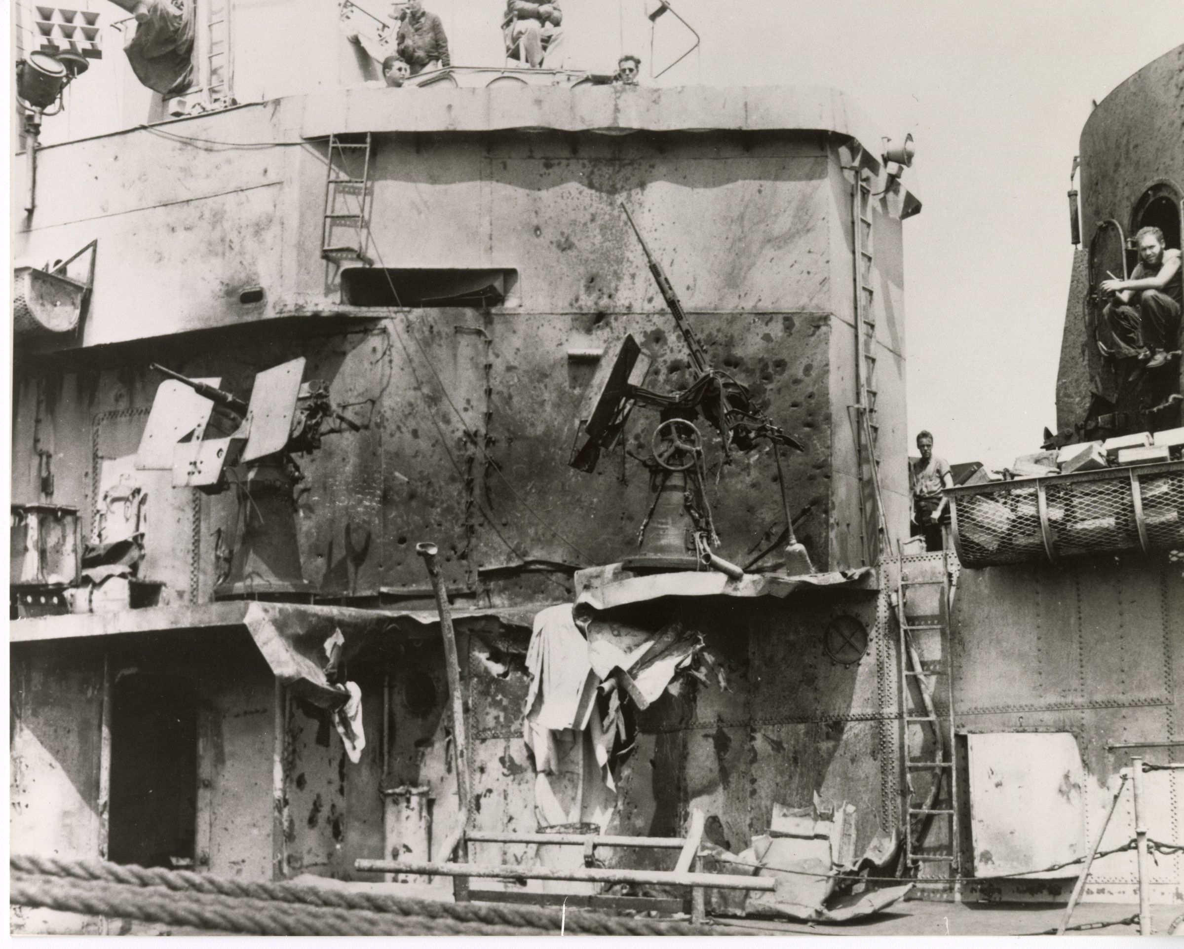 Damage seen from the USS Laffey's (DD-724) Starboard Side