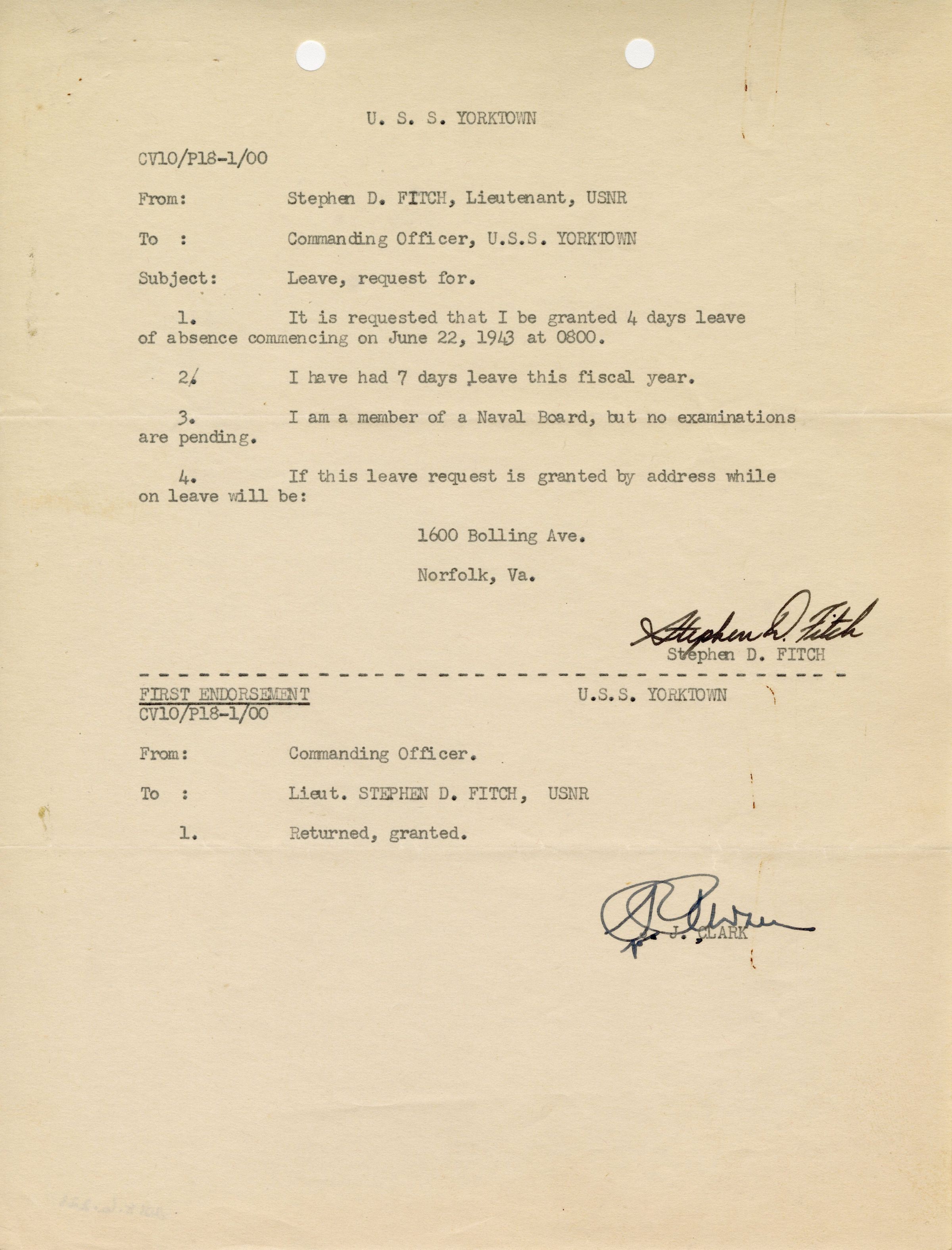 Primary Image of Request for Leave