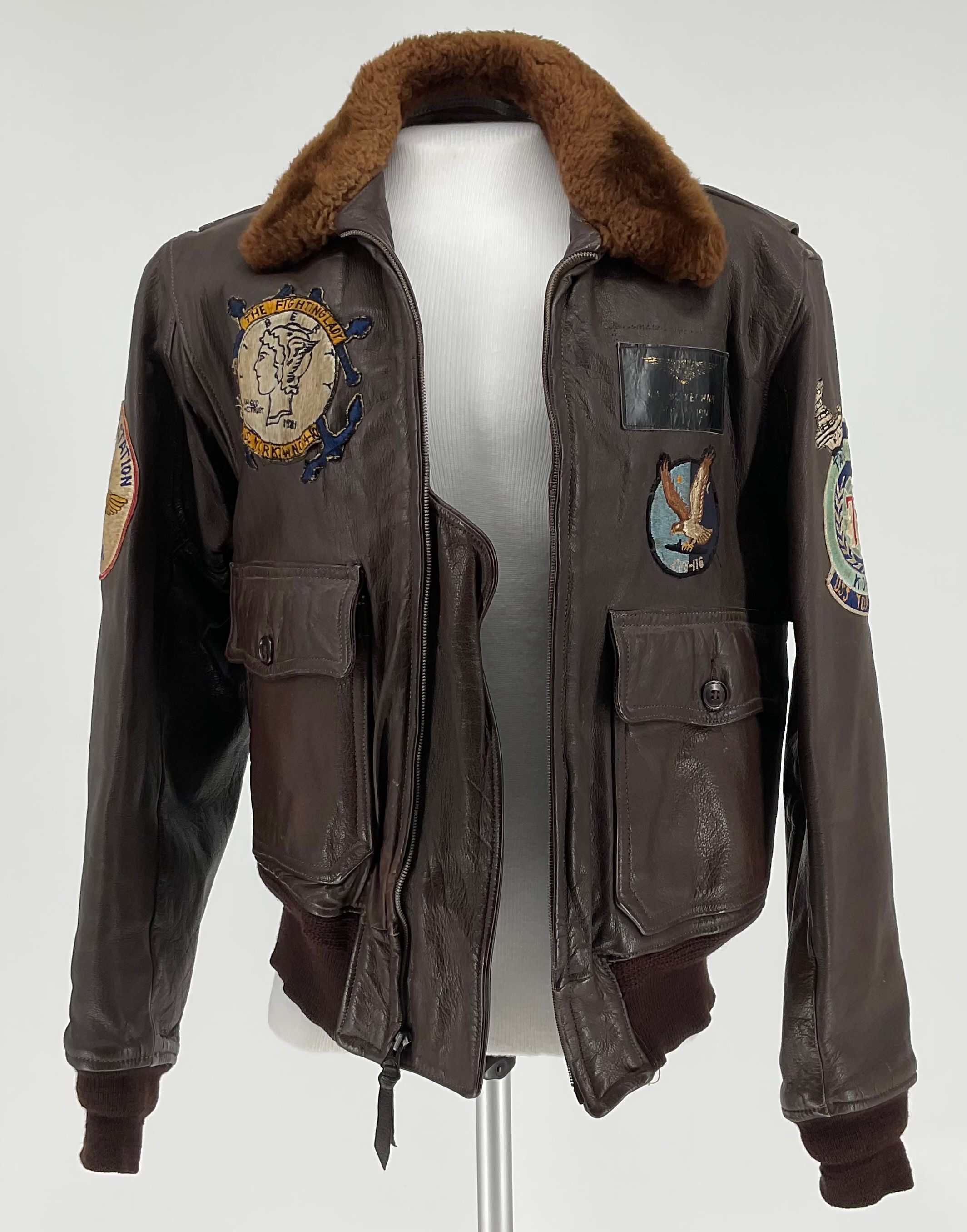 Leather Flight Jacket of Arnold McKechnie | Patriots Point Naval