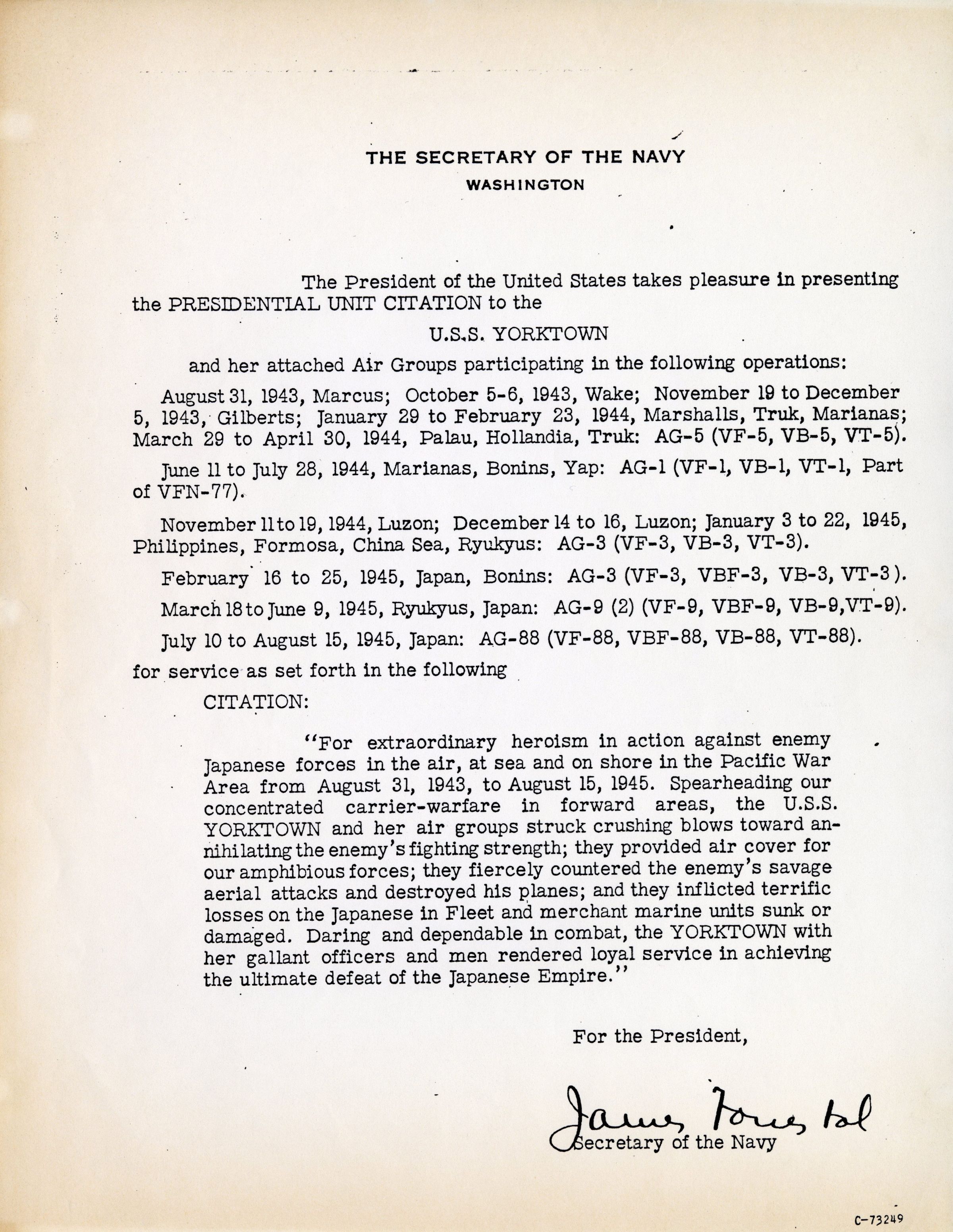 Primary Image of Presidential Unit Citation
