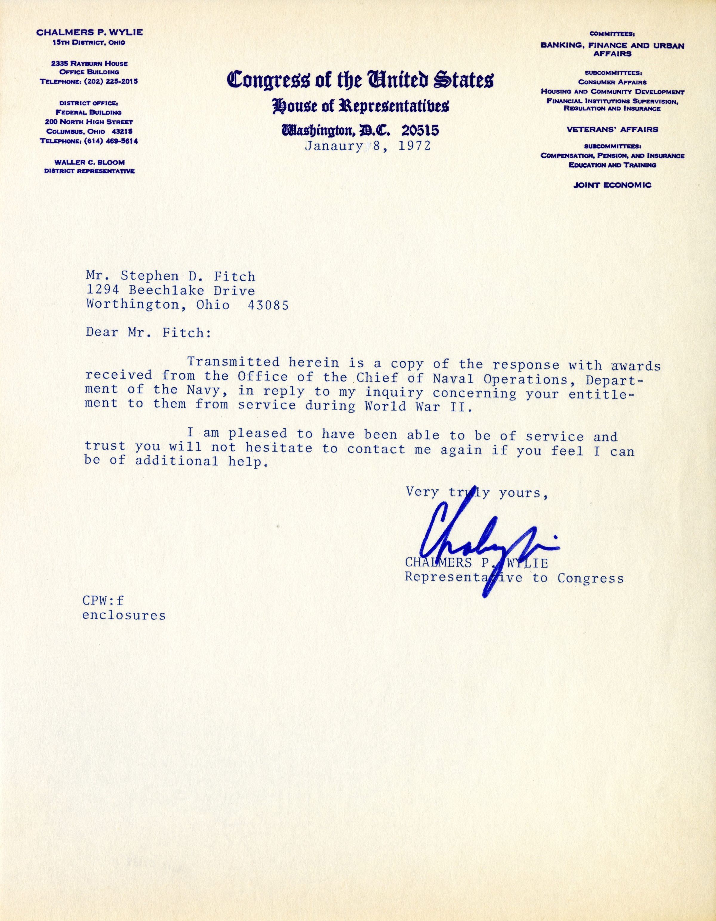 Primary Image of Letter of Success from US House of Representatives