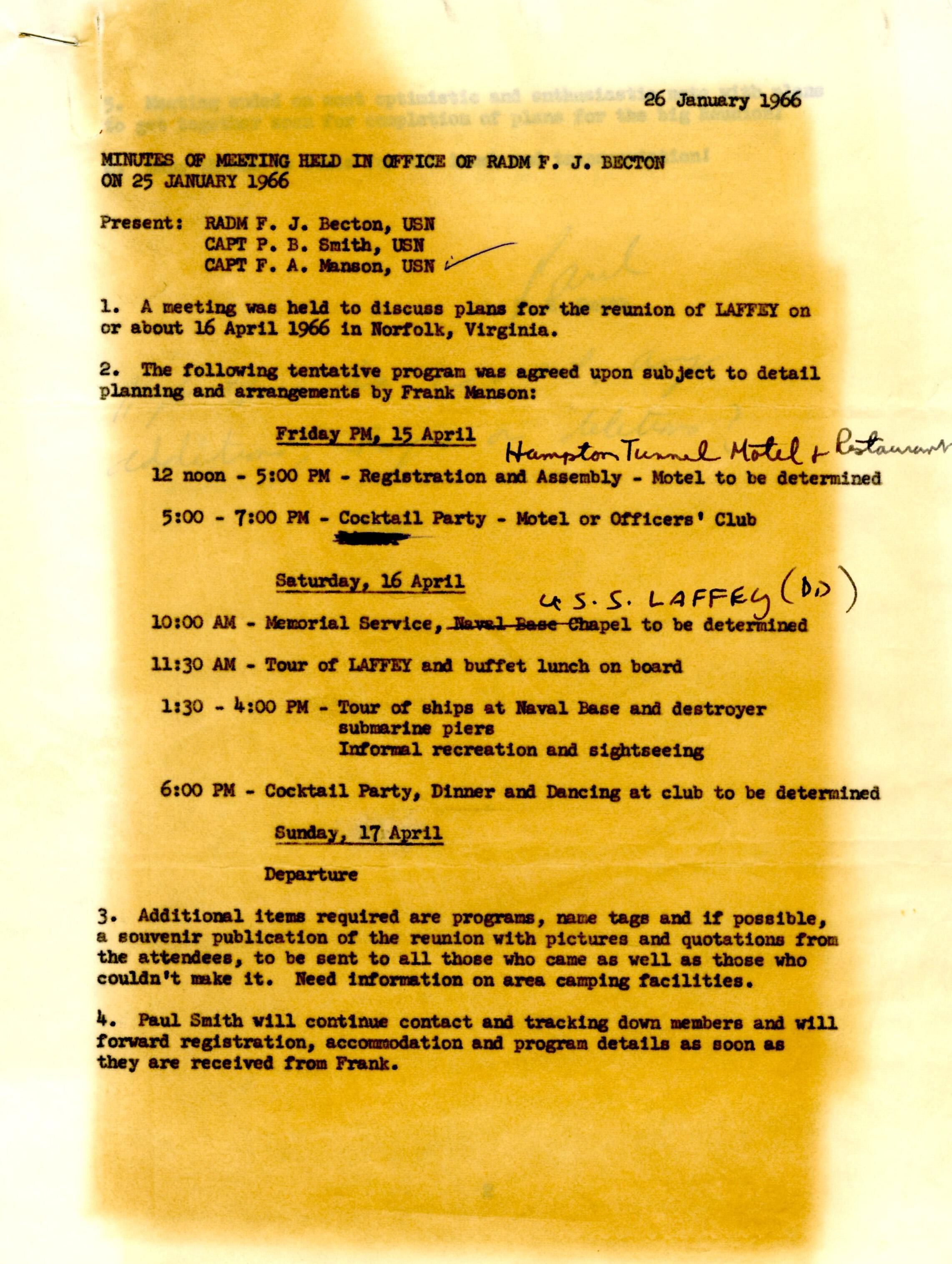 Primary Image of USS Laffey Reunion Planning Meeting Notes