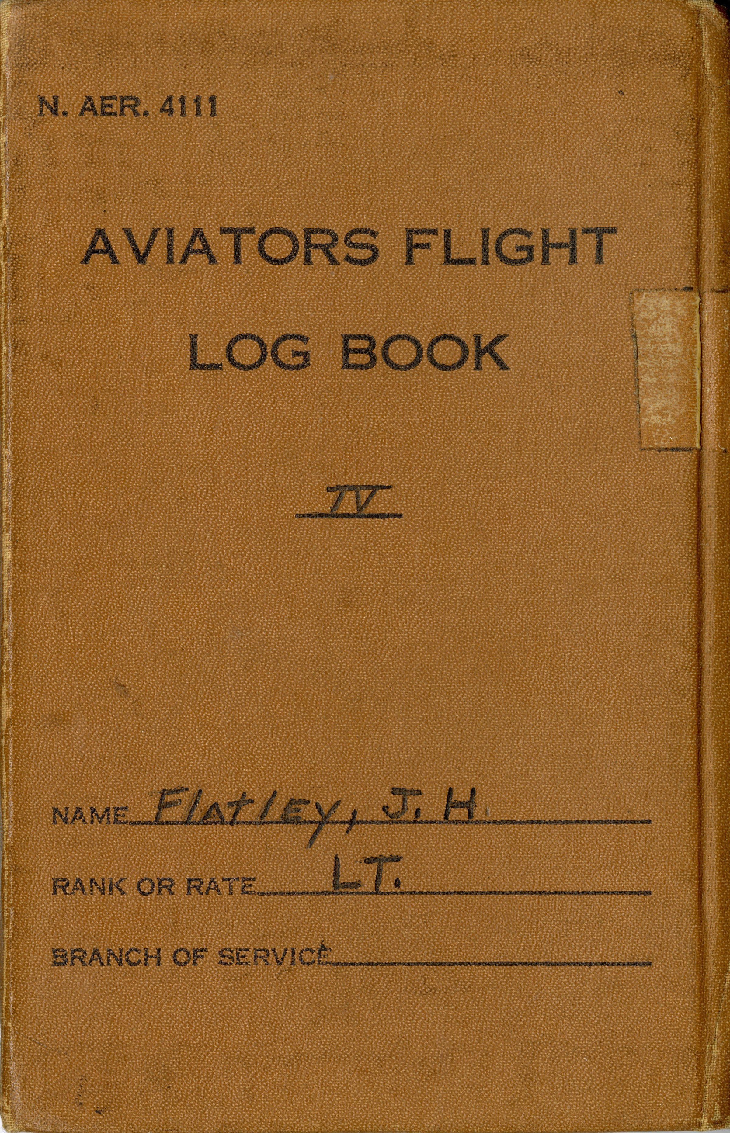 Primary Image of Aviators Flight Log Book (1936-1939) of James H. Flatley, Jr.