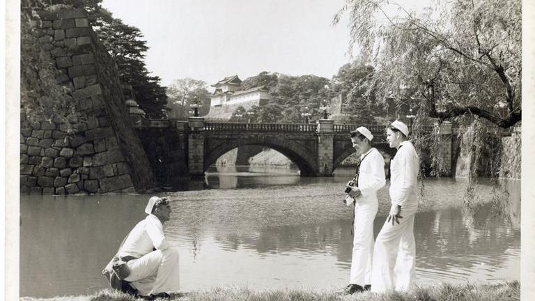 US sailors in the Japanese Imperial Gardens. 