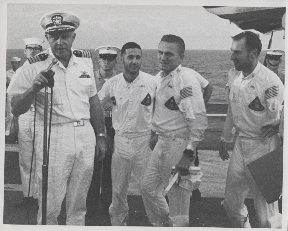 Captain John Fifield Addresses The Yorktown's Crew Following the ...