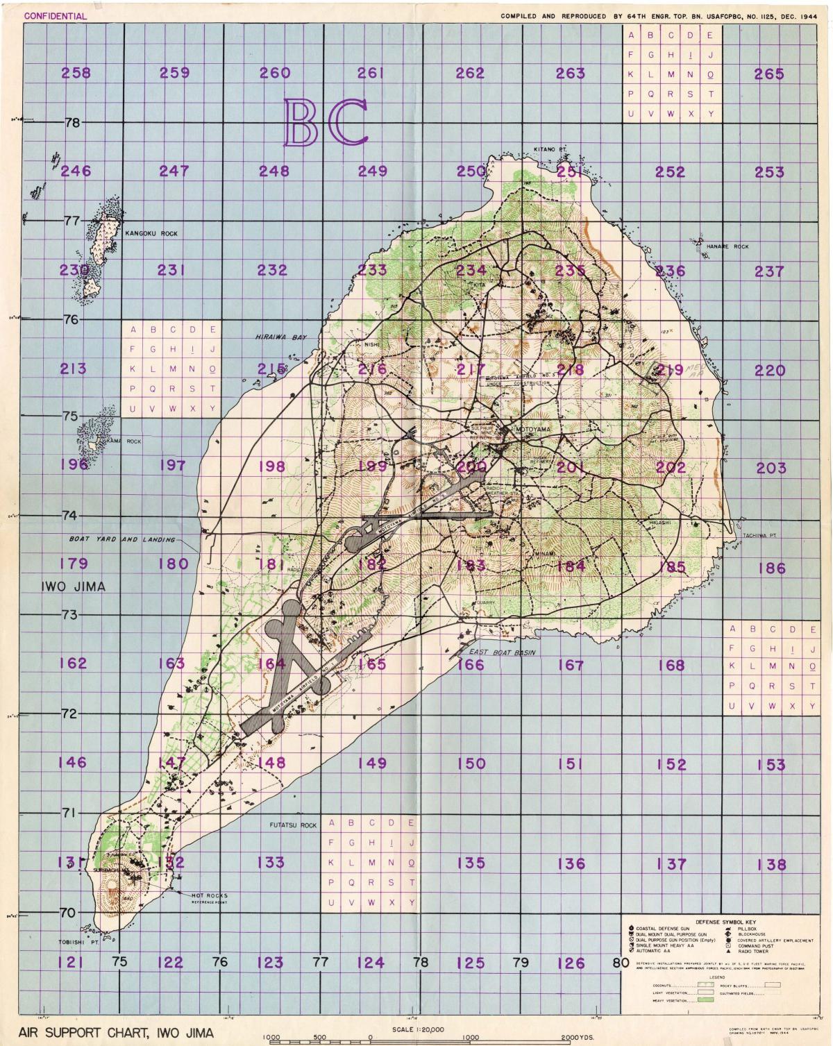 Air Support Chart of Iwo Jima | Patriots Point Naval & Maritime Museum