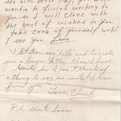 Alternative Image of Letter from Charles Bonness to His Sister, April, 1942