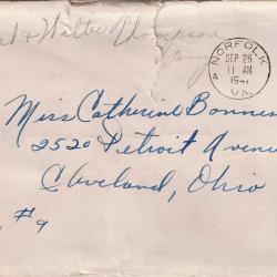 Alternative Image of Letter from Charles Bonness to His Sister, September 25, 1941