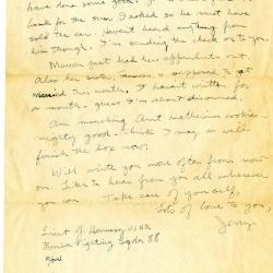 Alternative Image of Letter from Lt. Gerald Hennesy to His Mother Dated July 25, 1945