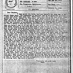 Alternative Image of Letter From Elisha "Smokey" Stover to Benjamin Stover Dated February 7, 1944