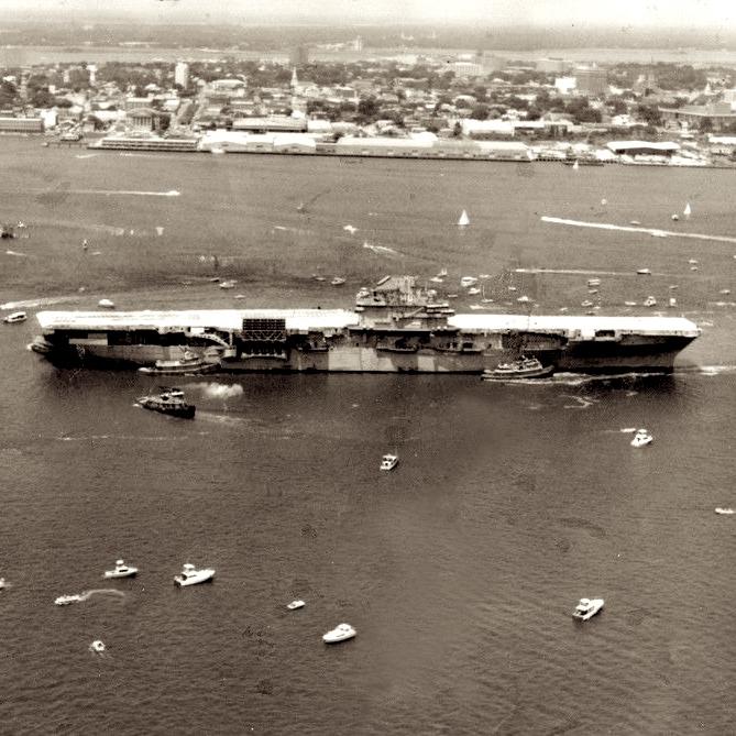 cv-10 coming into charleston harbor