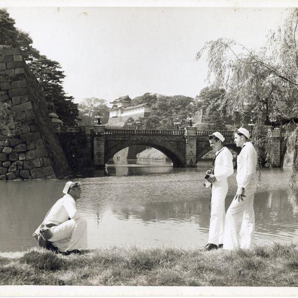 US sailors in the Japanese Imperial Gardens. 