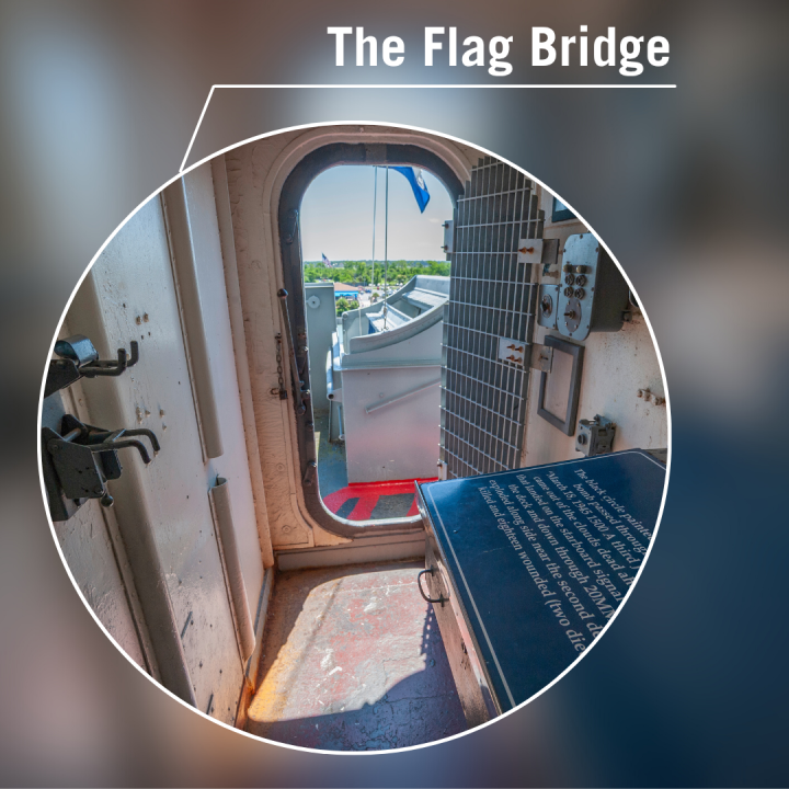 View of the Flag Bridge on the VIP Tour.