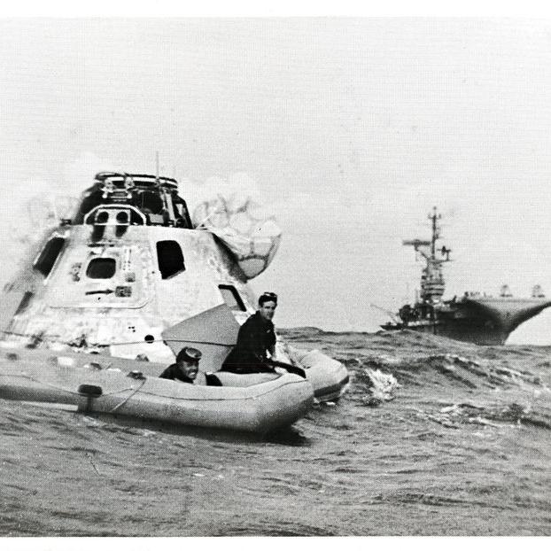 The USS Yorktown picks up crew members on the Apollo 8.