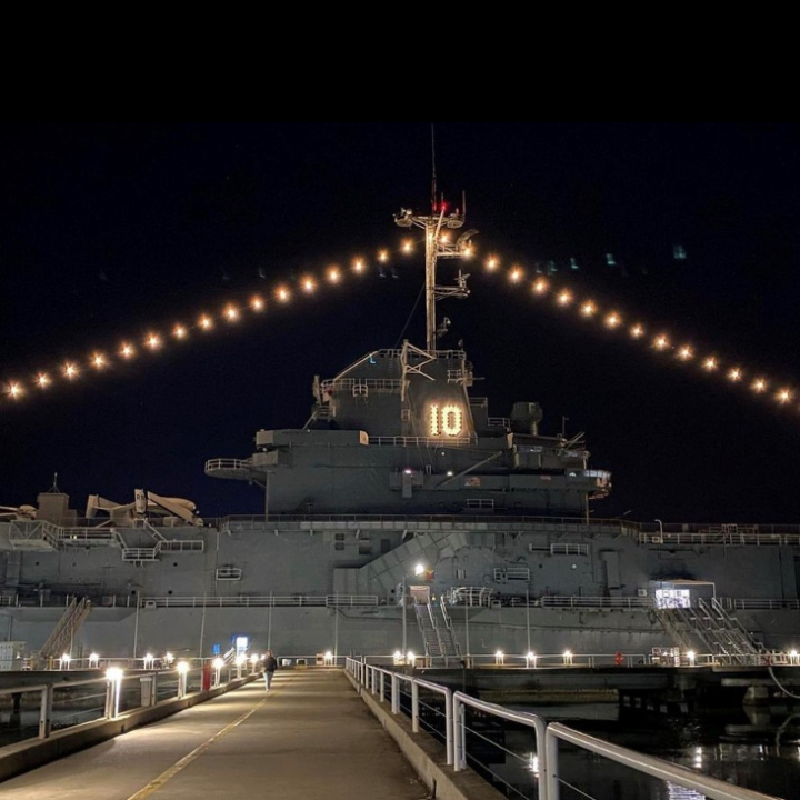 Yorktown at night