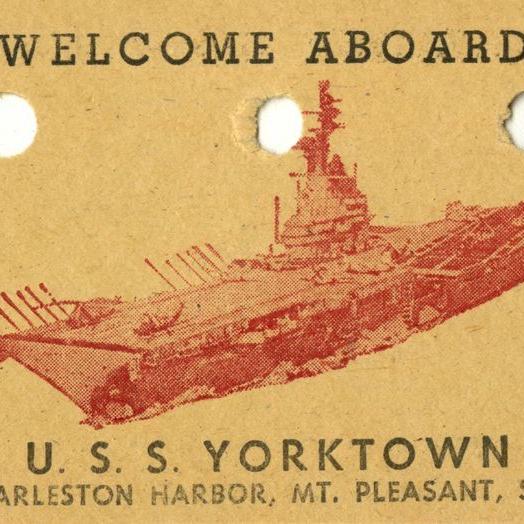 The original ticket for the USS Yorktown.