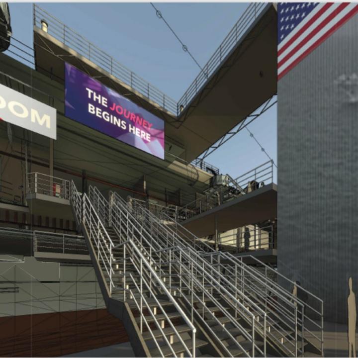 Generated image of the future entrance to the USS Yorktown at Patriots Point