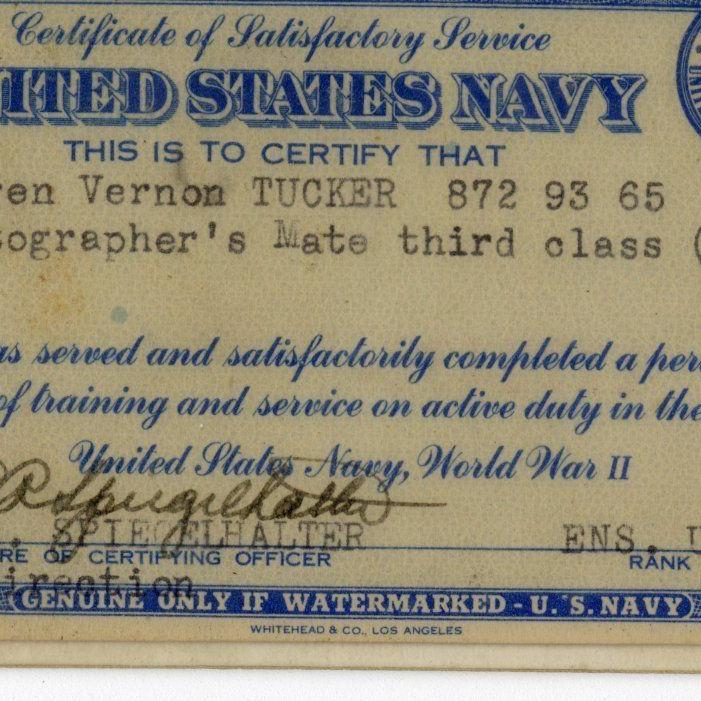 Primary Image of Certificate of Satisfactory Service Card