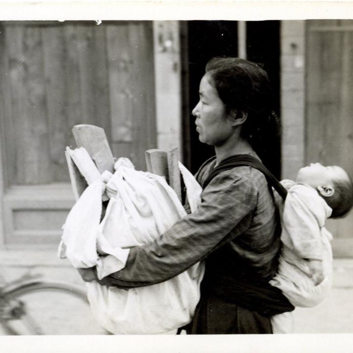 Primary Image of Mother Carrying Wood and Baby