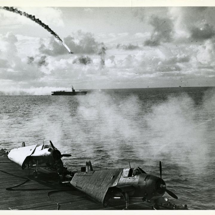 Primary Image of Japanese Plane Destroyed by Anti-Aircraft Fire