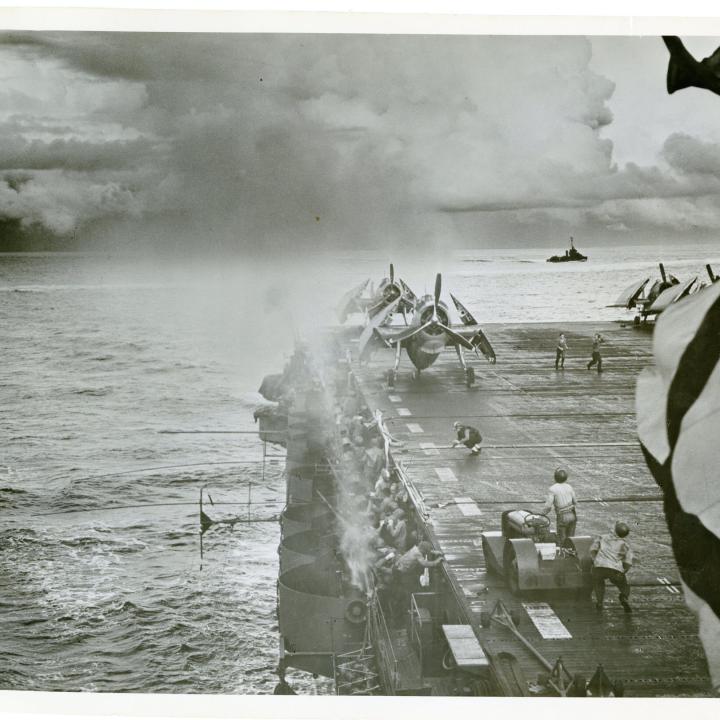 Primary Image of The Anti-Aircraft Guns of The USS Yorktown (CV-10) at Work