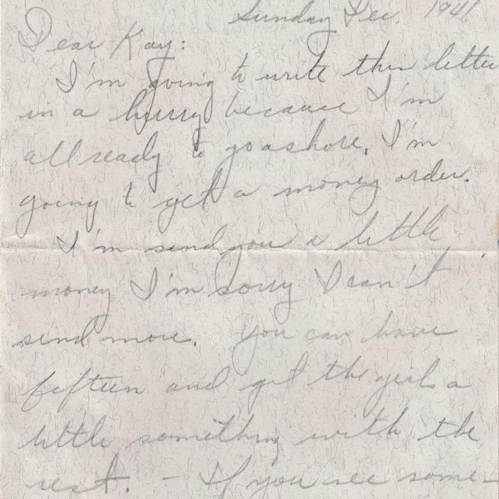 Primary Image of Letter from Charles Bonness to His Sister, December 7, 1941