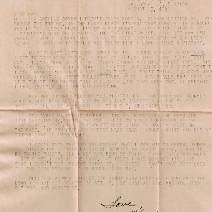 Primary Image of Letter from Charles Bonness to His Sister, August 15, 1941